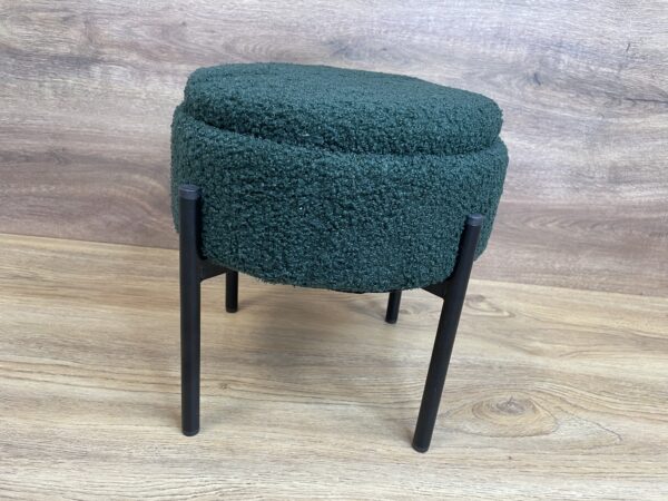 Taburet pentru copii, rotund, spatiu depozitare, 31x28cm, maxim 50kg, verde - imagine 5