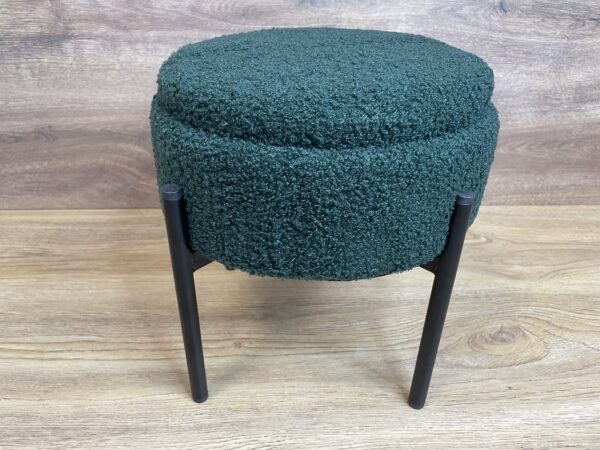 Taburet pentru copii, rotund, spatiu depozitare, 31x28cm, maxim 50kg, verde - imagine 8