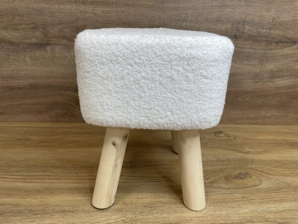 Taburet pentru copii, patrat, 26x26x34cm, maxim 50kg, alb - imagine 5