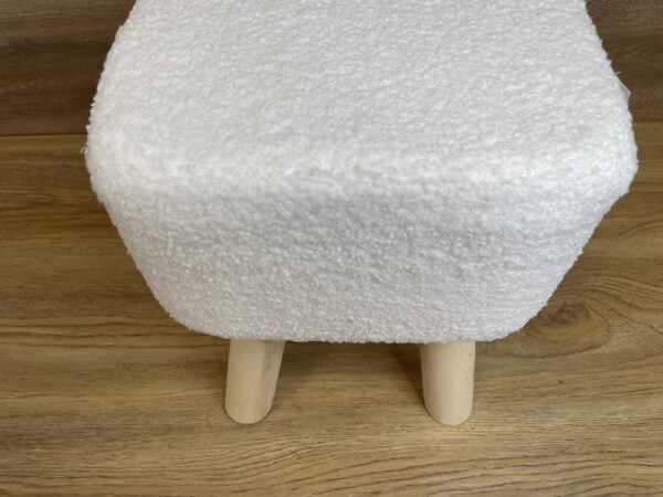 Taburet pentru copii, patrat, 26x26x34cm, maxim 50kg, alb - imagine 6