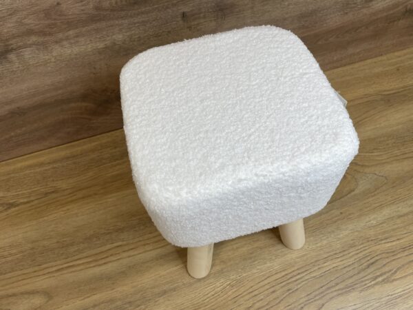 Taburet pentru copii, patrat, 26x26x34cm, maxim 50kg, alb - imagine 7