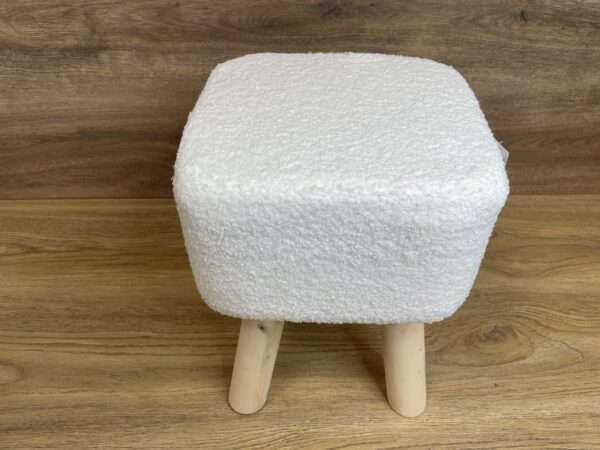 Taburet pentru copii, patrat, 26x26x34cm, maxim 50kg, alb - imagine 8