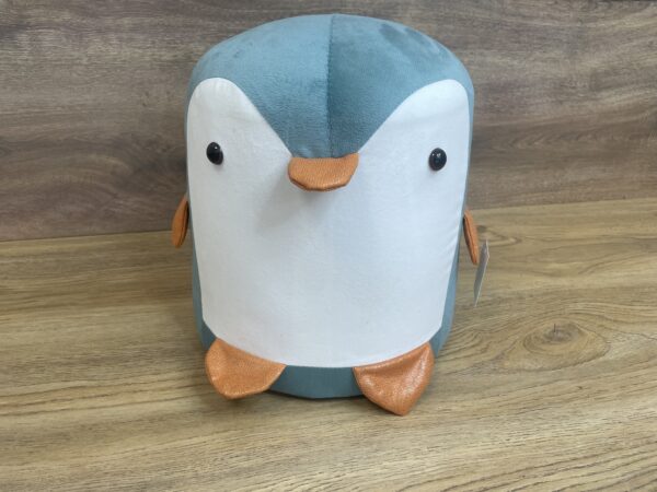 Taburet pentru copii, 28x25cm, maxim 50kg, model pinguin albastru - imagine 2