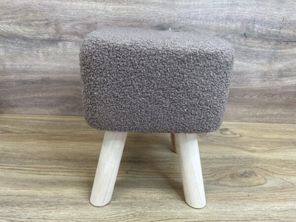 Taburet pentru copii, patrat, 26x26x34cm, maxim 50kg, maro - imagine 2