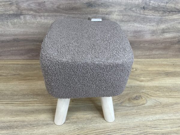 Taburet pentru copii, patrat, 26x26x34cm, maxim 50kg, maro - imagine 3