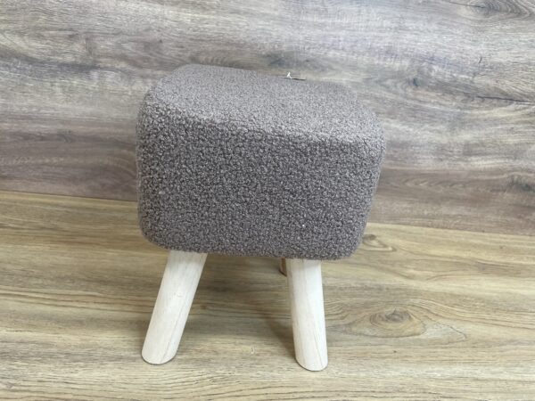 Taburet pentru copii, patrat, 26x26x34cm, maxim 50kg, maro - imagine 7