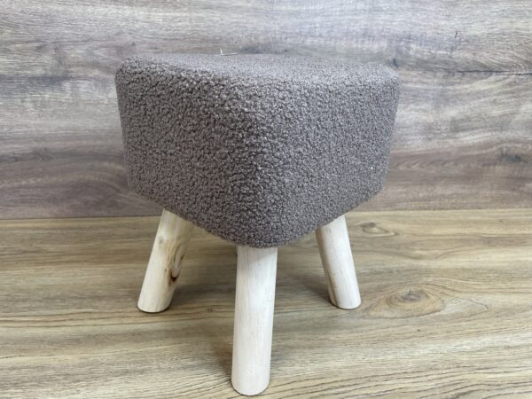 Taburet pentru copii, patrat, 26x26x34cm, maxim 50kg, maro - imagine 8