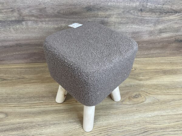 Taburet pentru copii, patrat, 26x26x34cm, maxim 50kg, maro - imagine 9