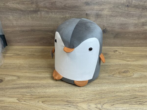 Taburet pentru copii, 28x25cm, maxim 50kg, model pinguin gri - imagine 4