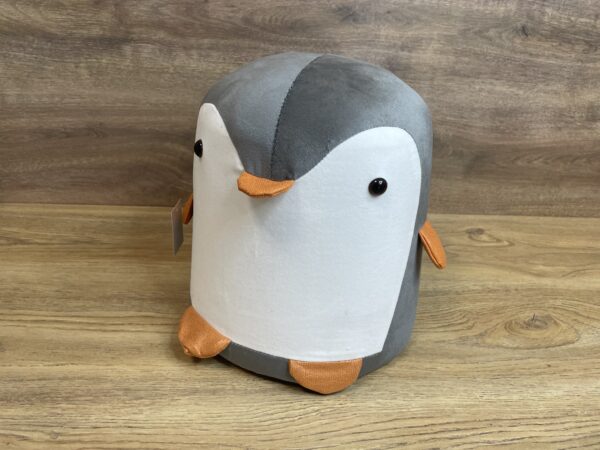 Taburet pentru copii, 28x25cm, maxim 50kg, model pinguin gri - imagine 6
