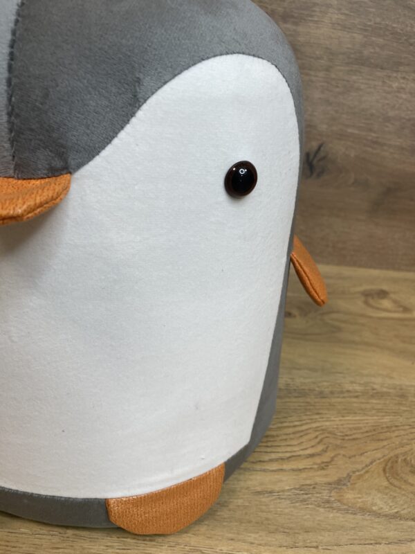 Taburet pentru copii, 28x25cm, maxim 50kg, model pinguin gri - imagine 8