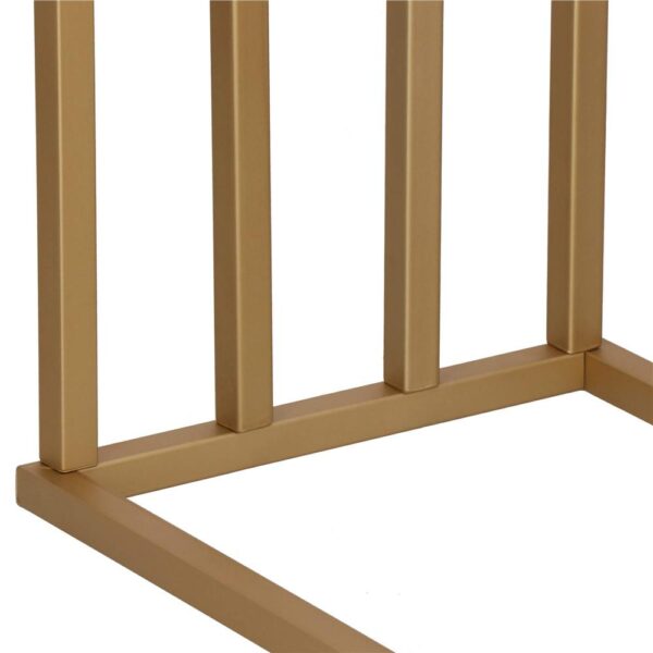 Suport metalic de baie pentru prosoape, cu 4 standuri, 96 cm, auriu mat - imagine 2