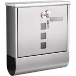 SONGMICS Cutie postala de exterior, pentru gard sau perete, din otel, 31x10x33cm, argintiu