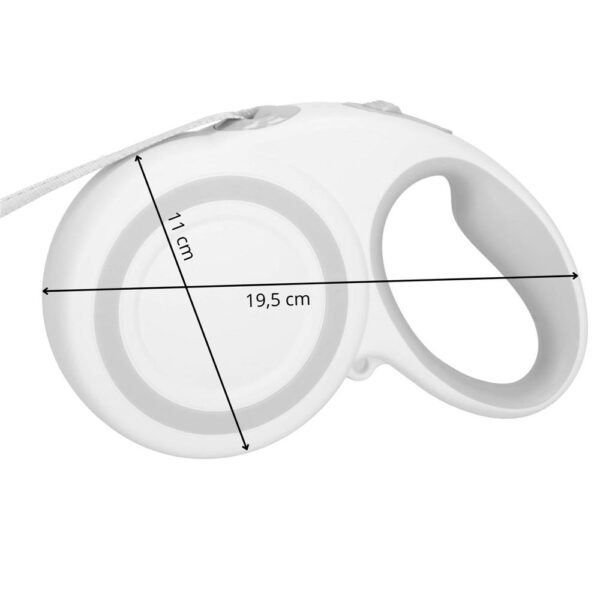 Lesa automata retractabila, pentru rase mari pana la 50kg, 500 cm, alb gri - imagine 10