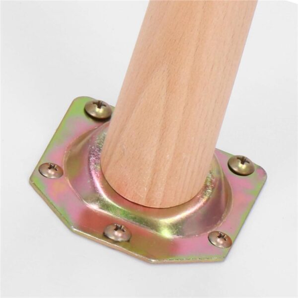 Masa de cafea, ovala, diametru 50 cm, inaltime 48 cm, Blat MDF, Picioare lemn, Alb - imagine 12