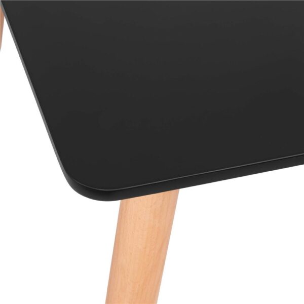 Masa dining bucatarie, dreptunghiulara, 120x80x74 cm, Blat MDF, Picioare lemn, Negru - imagine 11