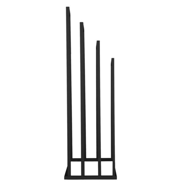 Suport metalic de baie pentru prosoape, cu 4 standuri, 96 cm, negru - imagine 11