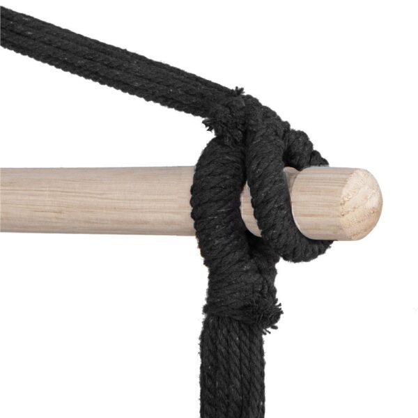 Hamac tip leagan suspendat pentru casa sau gradina, cu perne, 130x100cm, 150kg, gri inchis - imagine 12