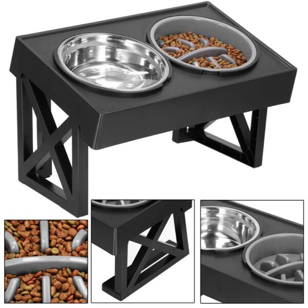 Set 2 boluri cu stand, pentru catei, inaltime si unghi reglabile, 2 x 21 cm - imagine 16