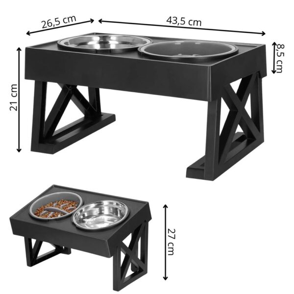 Set 2 boluri cu stand, pentru catei, inaltime si unghi reglabile, 2 x 21 cm - imagine 17