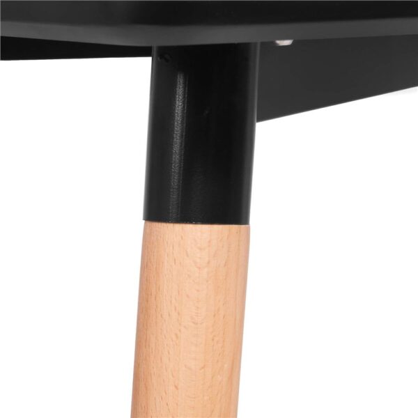 Masa dining bucatarie, dreptunghiulara, 120x80x74 cm, Blat MDF, Picioare lemn, Negru - imagine 6