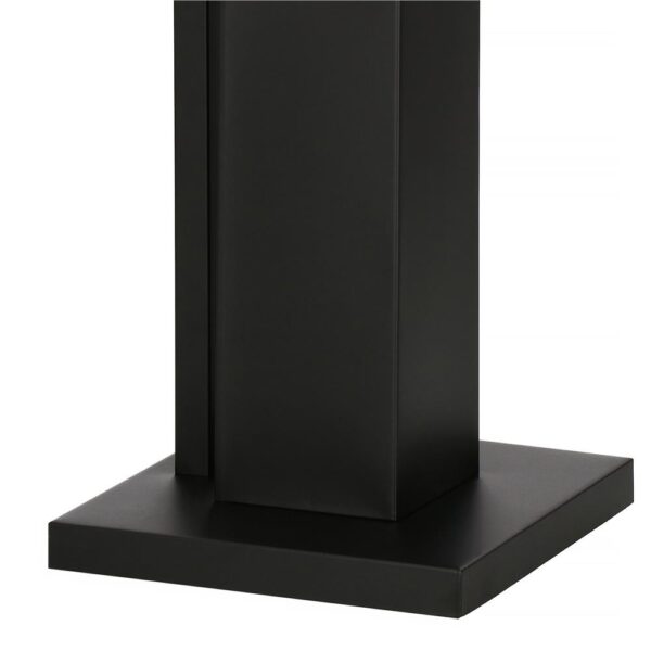 Stand cu perie WC si suport hartie igienica, metal si bambus, 79cm, negru - imagine 6