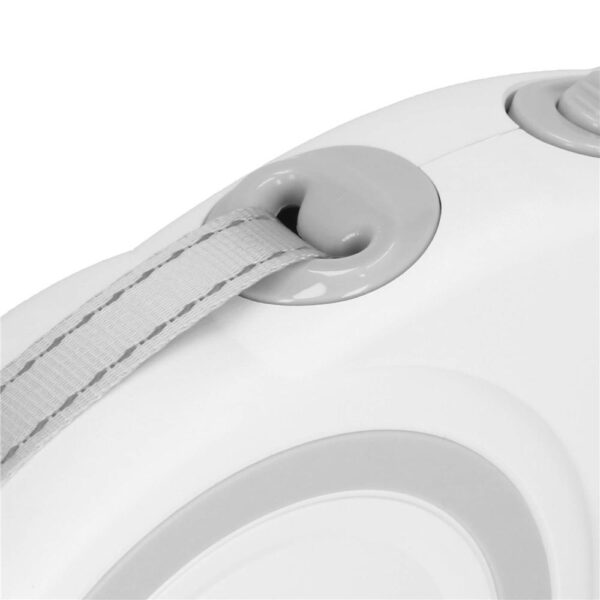 Lesa automata retractabila, pentru rase mari pana la 50kg, 500 cm, alb gri - imagine 8
