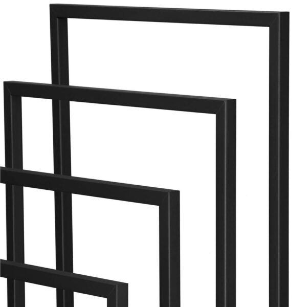 Suport metalic de baie pentru prosoape, cu 4 standuri, 96 cm, negru - imagine 8
