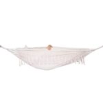 Hamac doua persoane cu franjuri si 2 perne, 200kg, 200×150 cm, bej