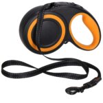 Lesa automata retractabila, pentru rase mari pana la 50kg, 500 cm, negru portocaliu