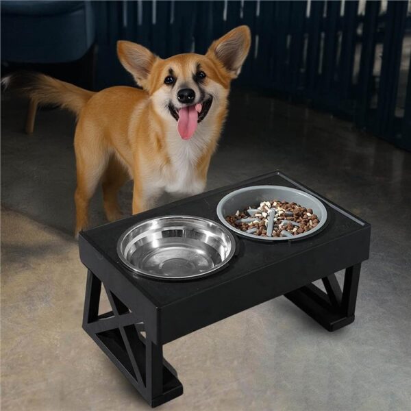Set 2 boluri cu stand, pentru catei, inaltime si unghi reglabile, 2 x 21 cm - imagine 9