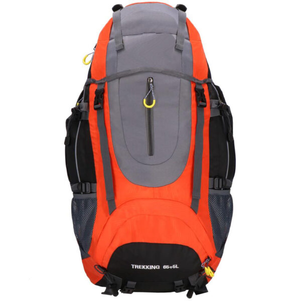 Rucsac tactic militar pentru drumetie, cu husa de ploaie, 70 litri, 25 kg, 68x35x20 cm, gri portocaliu