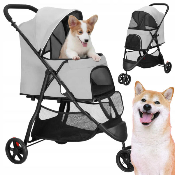 Carucior pentru transport animale, sarcina 15 kg, pentru caini si pisici - imagine 12