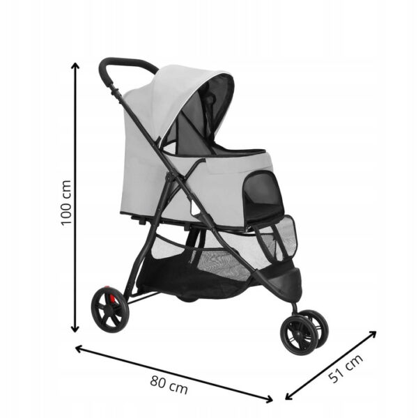 Carucior pentru transport animale, sarcina 15 kg, pentru caini si pisici - imagine 5