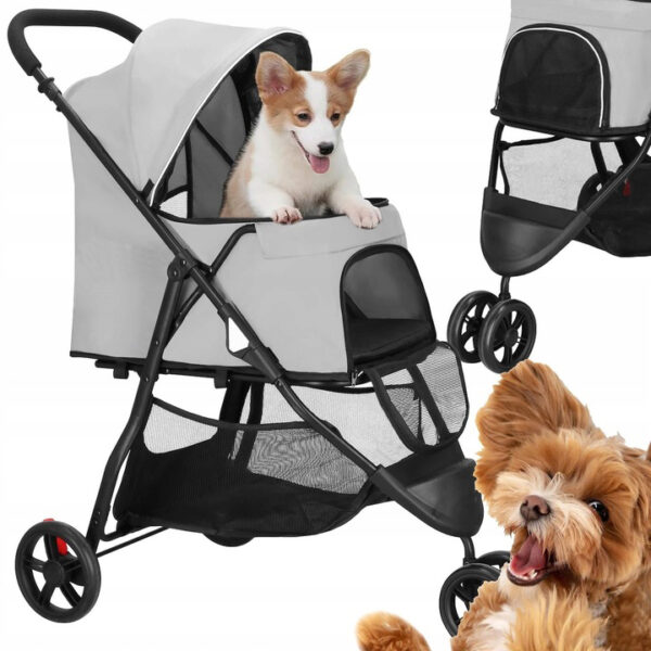 Carucior pentru transport animale, sarcina 15 kg, pentru caini si pisici - imagine 7
