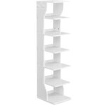 VASAGLE Raft de pantofi, pentru spatii inguste, 6 nivele, 30x26x110 cm, alb