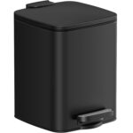 SONGMICS Cos de gunoi pentru baie, cu pedala si soft-close, 6 litri, negru