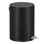 SONGMICS Cos de gunoi pentru baie, cu pedala si soft-close, 3 litri, negru