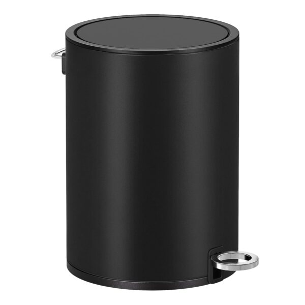 SONGMICS Cos de gunoi pentru baie, cu pedala si soft-close, 3 litri, negru