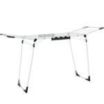 SONGMICS Uscator de rufe pliabil, capacitate intindere haine 18 metri, 57x173x97 cm, alb