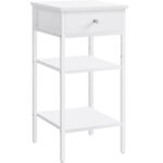 VASAGLE Noptiera cu sertar pentru dormitor, design scandinav, 35x35x70cm, alb