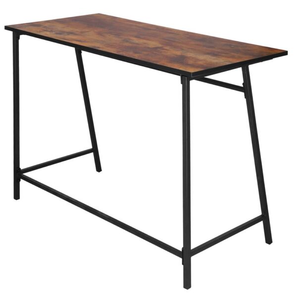Birou tip masa laterala, cu cadru din otel, 50x100x76 cm, industrial, maro - imagine 10
