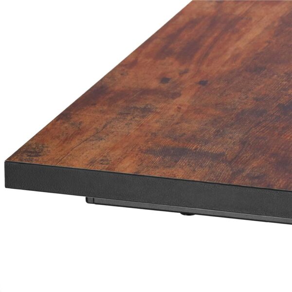 Birou tip masa laterala, cu cadru din otel, 50x100x76 cm, industrial, maro - imagine 13