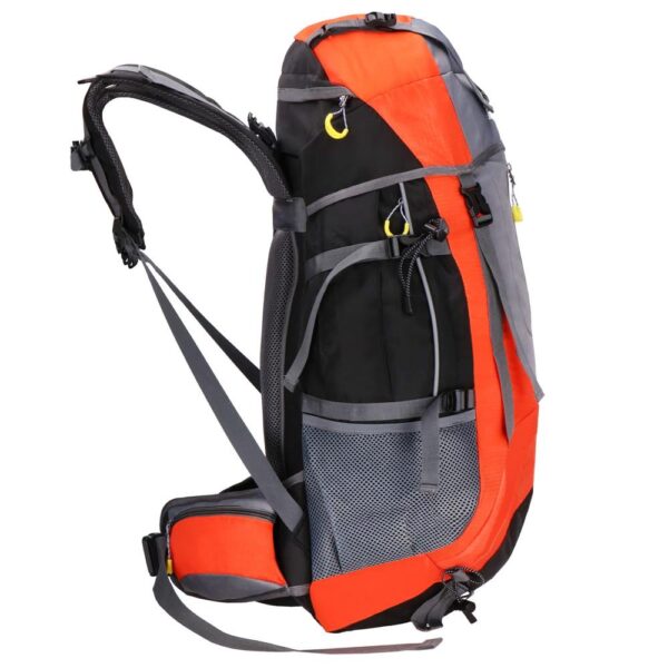 Rucsac tactic militar pentru drumetie, cu husa de ploaie, 70 litri, 25 kg, 68x35x20 cm, gri portocaliu - imagine 12