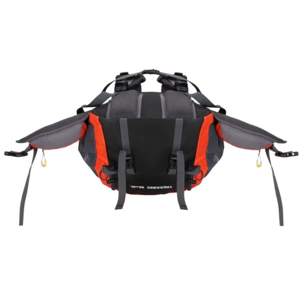 Rucsac tactic militar pentru drumetie, cu husa de ploaie, 70 litri, 25 kg, 68x35x20 cm, gri portocaliu - imagine 13