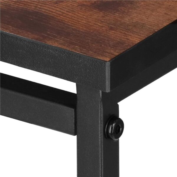 Set 2 mese pentru cafea, cadru otel, stil industrial, 50x50x52 cm si 45x45x47 cm, maro - imagine 14