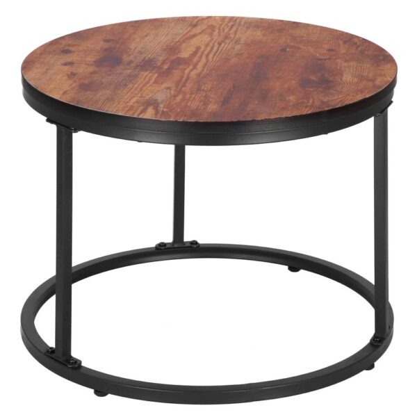 Set 2 mese pentru cafea suprapozabile, cadru otel, 70x70x47 cm si 50x50x40 cm, maro - imagine 16
