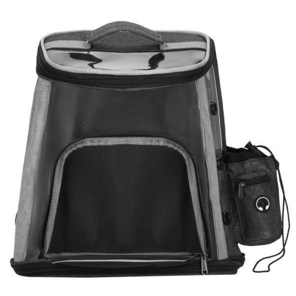 Rucsac transport animale talie mica-medie, maxim 15 kg, buzunare laterale, 38x34x26 cm, negru - imagine 16
