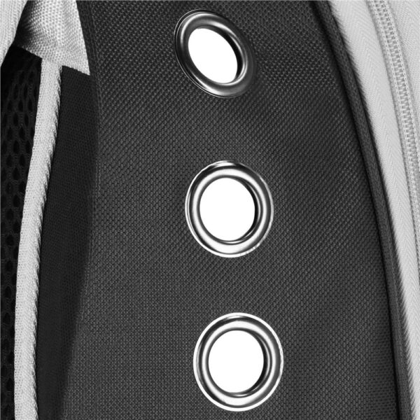 Rucsac transport animale talie mica-medie, maxim 12 kg, hublou panoramic transparent, buzunare laterale, gri - imagine 16