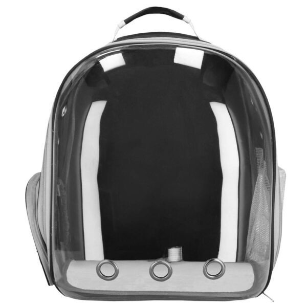 Rucsac transport animale talie mica-medie, maxim 12 kg, hublou panoramic transparent, buzunare laterale, gri - imagine 17